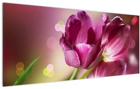 Tablou cu lalele roz (120x50 cm)