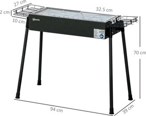 Outsunny Gratar Portabil Exterior Oțel Inoxidabil | Aosom Romania