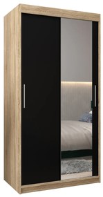 Dulap de haine 100 cm Toki 2 (stejar sonoma + negru mat). 1064969