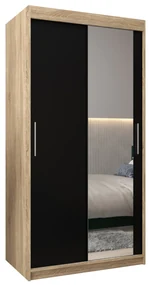 Dulap de haine 100 cm Toki 2 (stejar sonoma + negru mat). 1064969
