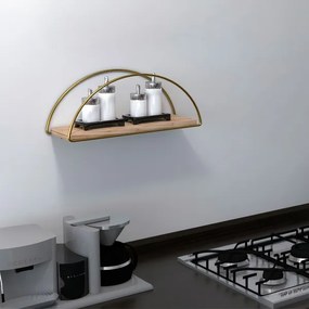 Raft de perete 45x18 cm stejar/auriu