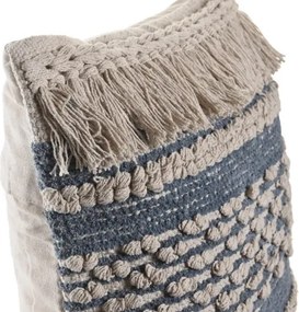 Pernă decorativă din bumbac țesută manual, 45 x 45 cm, albastru și alb, „Cotton Cushion Blue"