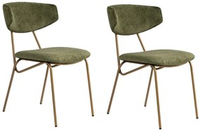 Set de scaune de sufragerie Nancy Green and Gold,2 buc.