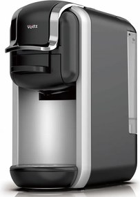 La mâna a doua: Espressor cu cafea macinata si capsule 8 in 1 Oliver Voltz OV51171J8R, 1450W, 0.6 L, 5 adaptoare, 19 bar, 7 lungimi de cafea, Negru/Argintiu