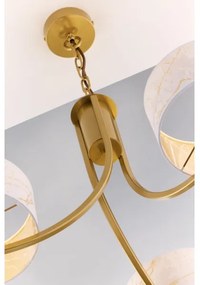 Jupiter 2096 - Lustră cu lanț ARTHUR, 3xE27/15W/230V, alb/auriu/decor de marmură