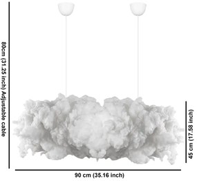 Candelabru pe cablu SERENE 2xE27/40W/230V, alb