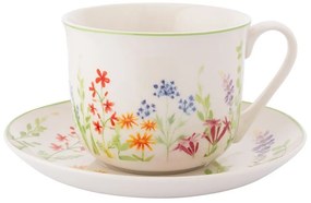Altom Ceainic jumbo din porțelan cu farfurieNature Awakening 450 ml