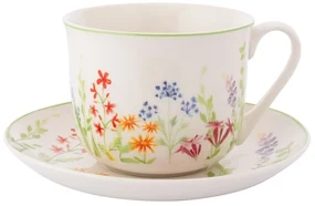 Altom Ceainic jumbo din porțelan cu farfurieNature Awakening 450 ml