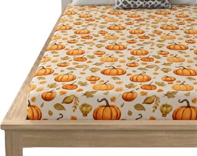 Cearsaf din microfibra AUTUMN PUMPKINS colorat 180x200 cm
