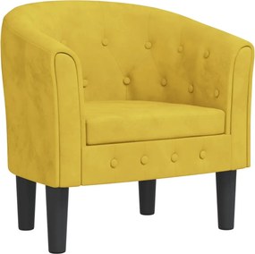 vidaXL Fotoliu tip cuvă, galben, catifea