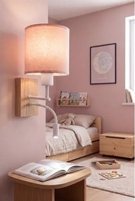 Brilagi - Lampă LED Flex BOBO WOOD 1xE27/25W/230V + LED/3W stejar/alb/roz
