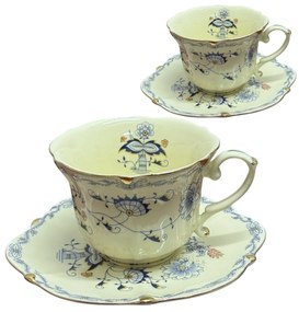 Serviciu Portelan Vintage 2 Cesti si farfurii, BLUE FLORAL