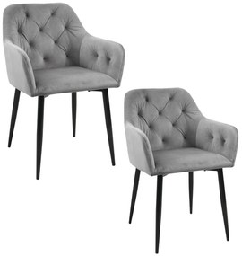 Set 2 scaune de sufragerie Satya (gri). 1071234