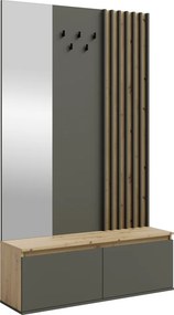 Set pentru hol, grafit/stejar artisan, DERIS