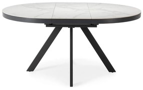 Masă de dining rotundă extensibilă cu blat ceramic cu blat suplimentar ø 120 cm Bela – Marckeric