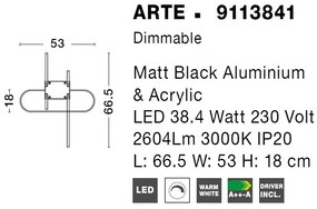 Lustra LED dimabila, design modern ARTE, negru