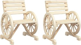 vidaXL Scaune de grădină, 2 buc., 58x58x78,5 cm, lemn masiv de brad