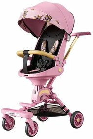 Carucior transformabil, Pliabil, Copii 0 - 36 luni, Roz, Sezut rotativ 360 grade, Centuri, Plasa insecte