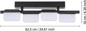 Eglo 98874 - Lustră LED aplicată reglabilă ERVIDEL 4xLED/4,5W/230V