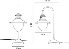 Lampa de masa stil nautic din alama si sticla Al Mare