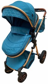 Carucior 3 in 1 transformabil in mod sport cu landou si geanta, 0-36 luni, Turcoaz - CPC-12-turcoaz