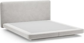 Pat matrimonial gri deschis tapițat 160x200 cm Linea – Micadoni