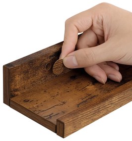 Set de 3 rafturi de perete din lemn