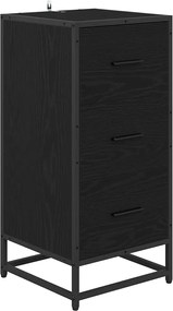 vidaXL Bufet Stejar Negru 35.5 x 35 x 76 cm