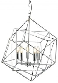 Lustra moderna design geometric Cube 5L crom 7865-5CC SRT