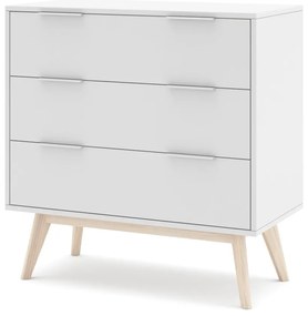 Comodă albă joasă 80x83 cm Campus – Marckeric