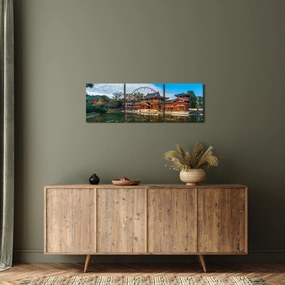 Tablou - Templul Byodo-in, Japonia (cu ceas) (90x30 cm)