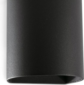 Aplica perete aluminiu negru, 1xGU10, SOLE round
