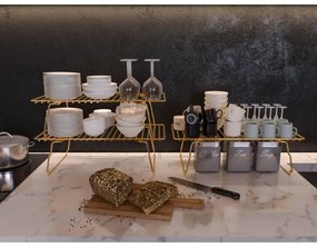 Organizator cu rafturi 42x19 cm auriu