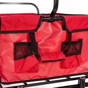 Cărucior de plajă pliabil de grădină roșu