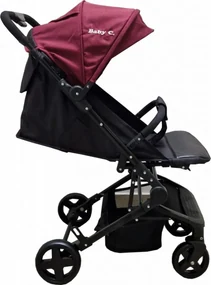 Carucior sport ultracompact pentru copii BABY CARE™ PRO S010, Transformabil in troller, Spatar reglabil in 3 trepte, Pozitie somn, Rosu Bordeaux