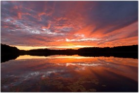 Tablou - Apus de soare peste lac (90x60 cm)