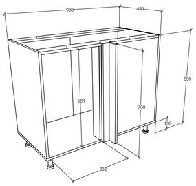 Corp haaus Karo, Antracit/Alb, 98 x 50 x 80 cm