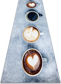 ANDRE 33300 covor lavabil Cafea bucatarie, anti-alunecare - gri / maro