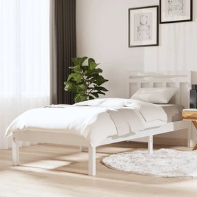 3100575 vidaXL Cadru de pat, alb, 90x200 cm, lemn masiv de pin
