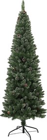 HOMCOM Brad de Crăciun Înzăpezit Înalt cu 618 Crengi, Brad Artificial de Crăciun cu Conuri și Bază, Ø70x180 cm, Verde | Aosom Romania