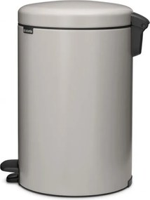 Coș de gunoi cu pedală Brabantia NewIcon 1010441, 20 l, închidere lentă, bază antiderapantă, gri deschis