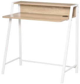 HOMCOM Birou de Camera, Mobilier Modern din Lemn si Metal 84x45x85cm, Alb | AOSOM.ro