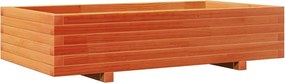 vidaXL Jardinieră grădină, maro ceruit, 110x60x26,5 cm, lemn masiv pin