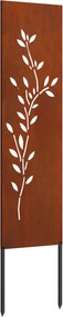 vidaXL Ecran de intimitate pentru grădină Floral Ruginit 32 x 140 cm