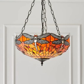 Endon 64076 - Lustru suspendat pe lanț Tiffany DRAGONFLY 3xE27/60W/230V Ø 41 cm