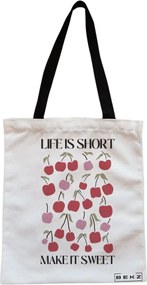 Sacosa de Panza pentru Cumparaturi, Geanta Tote, Boho Style 6, Cu fermoar, 38x34.5 cm, Alba, BEKZ®