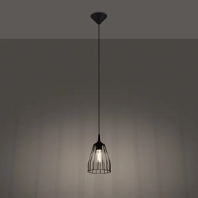 Lustră pe cablu Sollux SL.1205 LEYO 1xE27/15W/230V negru