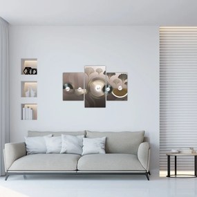 Tablou - Abstract maro-auriu (90x60 cm)