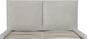 Pat tapitat Austin, 180x200 cm, somiera rabatabila, spatiu depozitare, bej