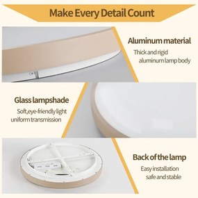 Brilagi - Corp de iluminat LED dimabil GLASS POOL DOUBLE LED, 80W, 230V, 60 cm, bej + telecomandă